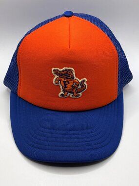 Vtg 70s / 80s Florida Gators Snapback Mesh Back Trucker Hat w/ Orange Logo RARE